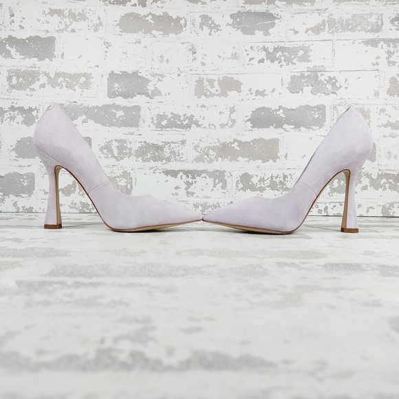 New Sam Edelman Antonia Light Violet Suede Pointed Toe Spool Heel Pumps W534 - Picture 7 of 14